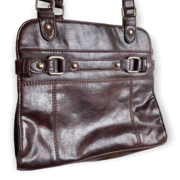 Minelli Italian Leather Brown  Shoulder Bag - Picture 3 of 9
